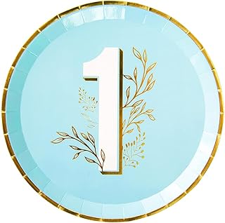 Jollity & Co Party Supplies | Blue Onederland Dinner Plates | Great For Milestone Events and 1st Birthday Decorations | Paper, 8 Pack