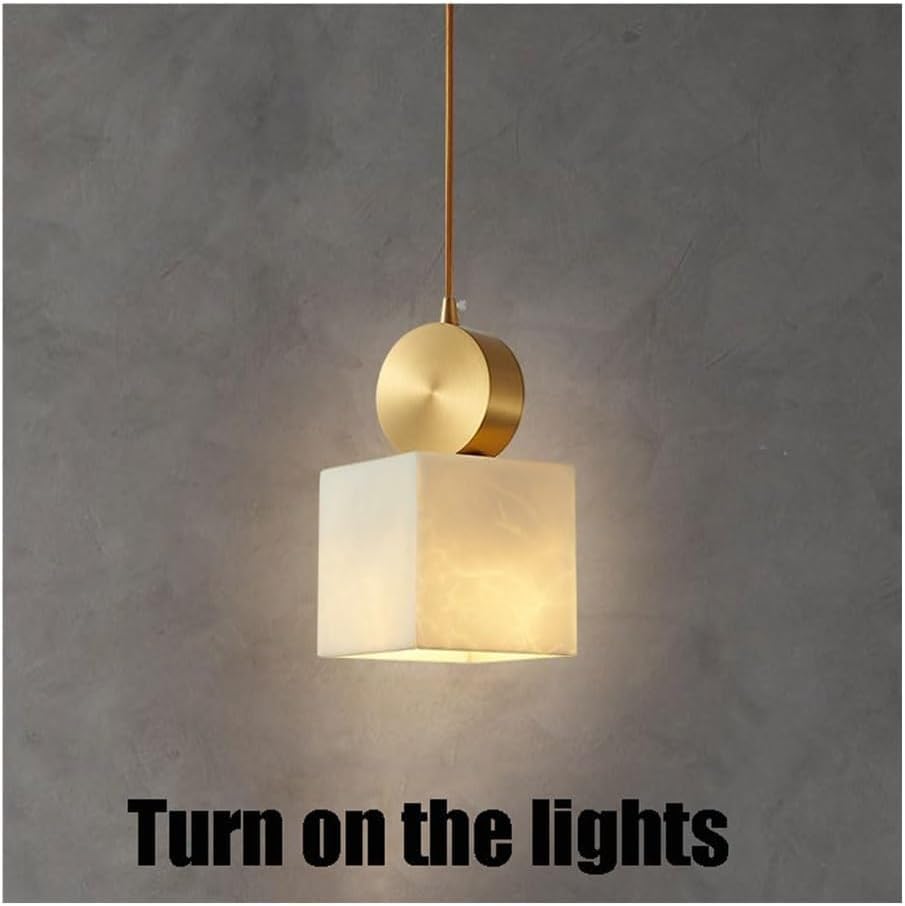 Luminaire suspendu en marbre d'exception et fer lustre rétro