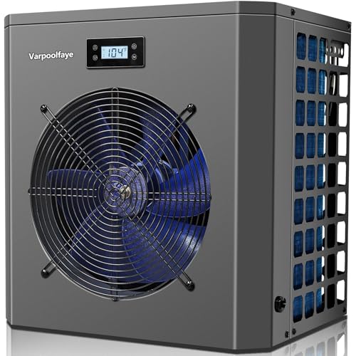 Varpoolfaye Pool Heaters For Above Ground Pools 16000 BTU Electric Pool Heater Pump 5000 Gallon 120v Swimming Pool Heat Pump WiFi Control Heat Or Cool Spa Heater Pump