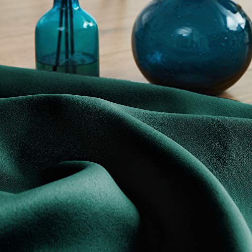Image of Treatmentex Green Blackout Curtains for Bedroom 84 inch Pom Pom Windows Drapes Cute Decorative Triple Weave Thermal Insulated Curtain Drapes for Nursery Room Studio Hotel 52 inch w x2 Panels Rod Pocket