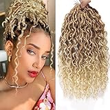 Goddess Locs Crochet Hair 12Inch Short Faux Locs Crochet Hair Pre looped Curly River locs Crochet Hair Hippie Locs Bohemian Locs Crochet Braids for Black Women (27/613, 12inch)