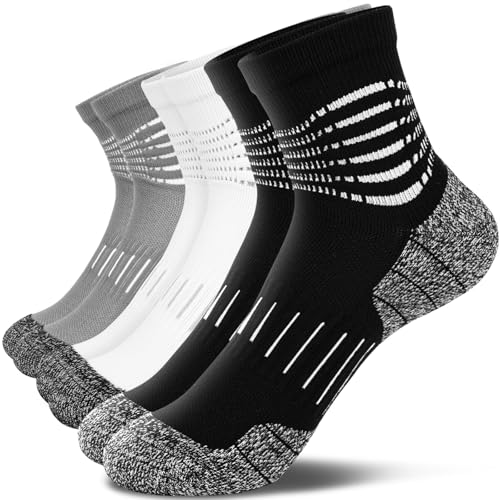 Image of IRAMY Ankle Compression Socks for Women Men Plantar Fasciitis Relief 3 /5 Pairs Cushioned Athletic Running Socks