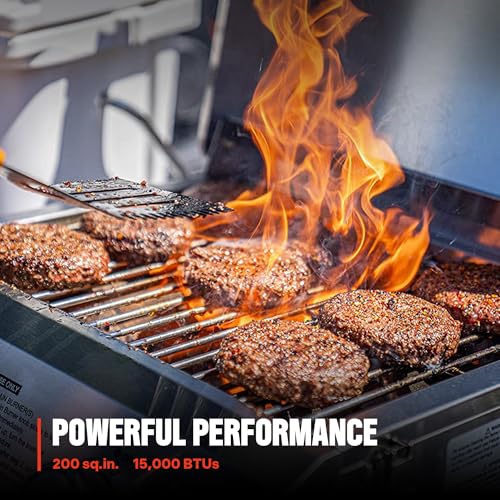 Monument Grills Tabletop Propane Gas Grill for Outdoor Portable Camping Cooking with Travel Locks, Stainless Steel High Lid, and Built in Thermometer - Image 9