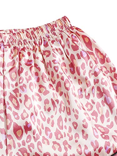 Shein Women's 7Pcs Pajama Set Cami Pjs With Shirt And Eye Mask Pink Leopard Medium #TOP3