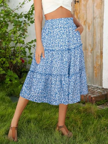 Image of Berydress Midi Skirts for Women 2026 High Waist Casual Summer Boho Skirt