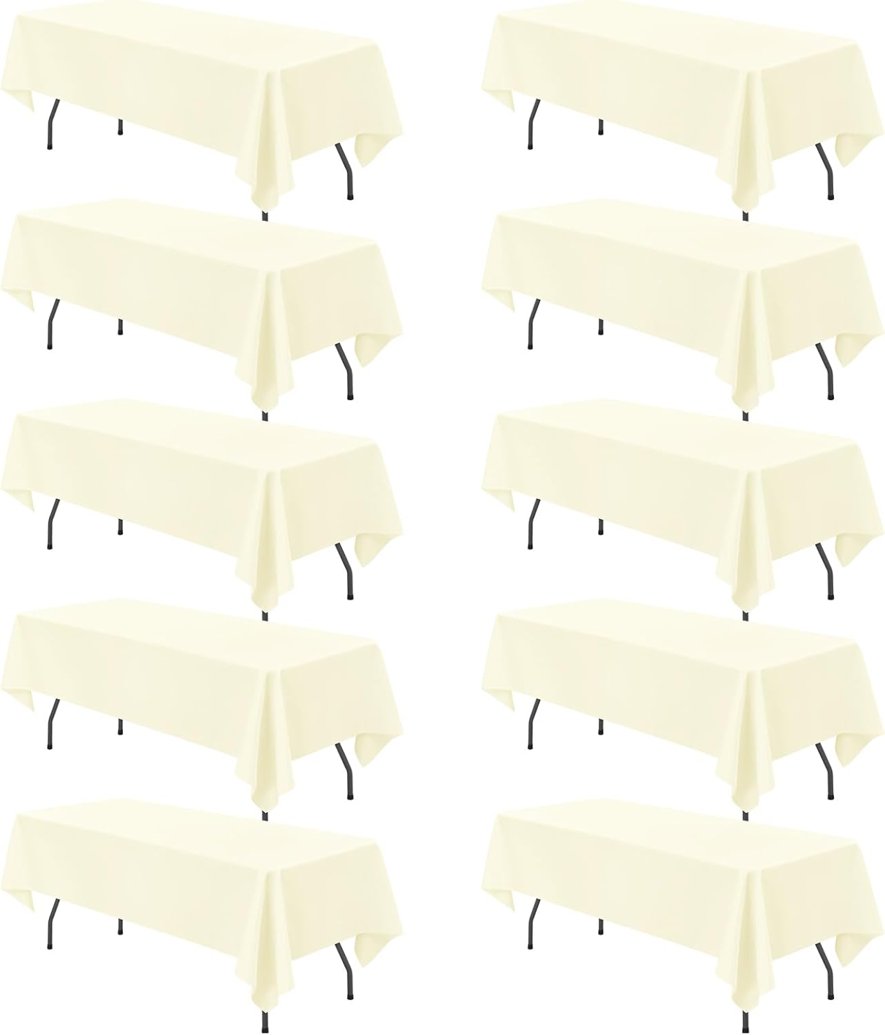 10 Pack Beige Tablecloths for 6ft Table,Rectangle Table