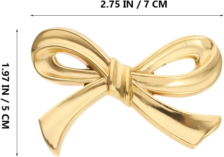 BESPORTBLE 6 Pcs Gold Bowknot Cabinet Knobs Brass Drawer Pull Handles for Dressers Wardrobes Cupboards Decorative Metal Hardware for Kitchen and Furniture
