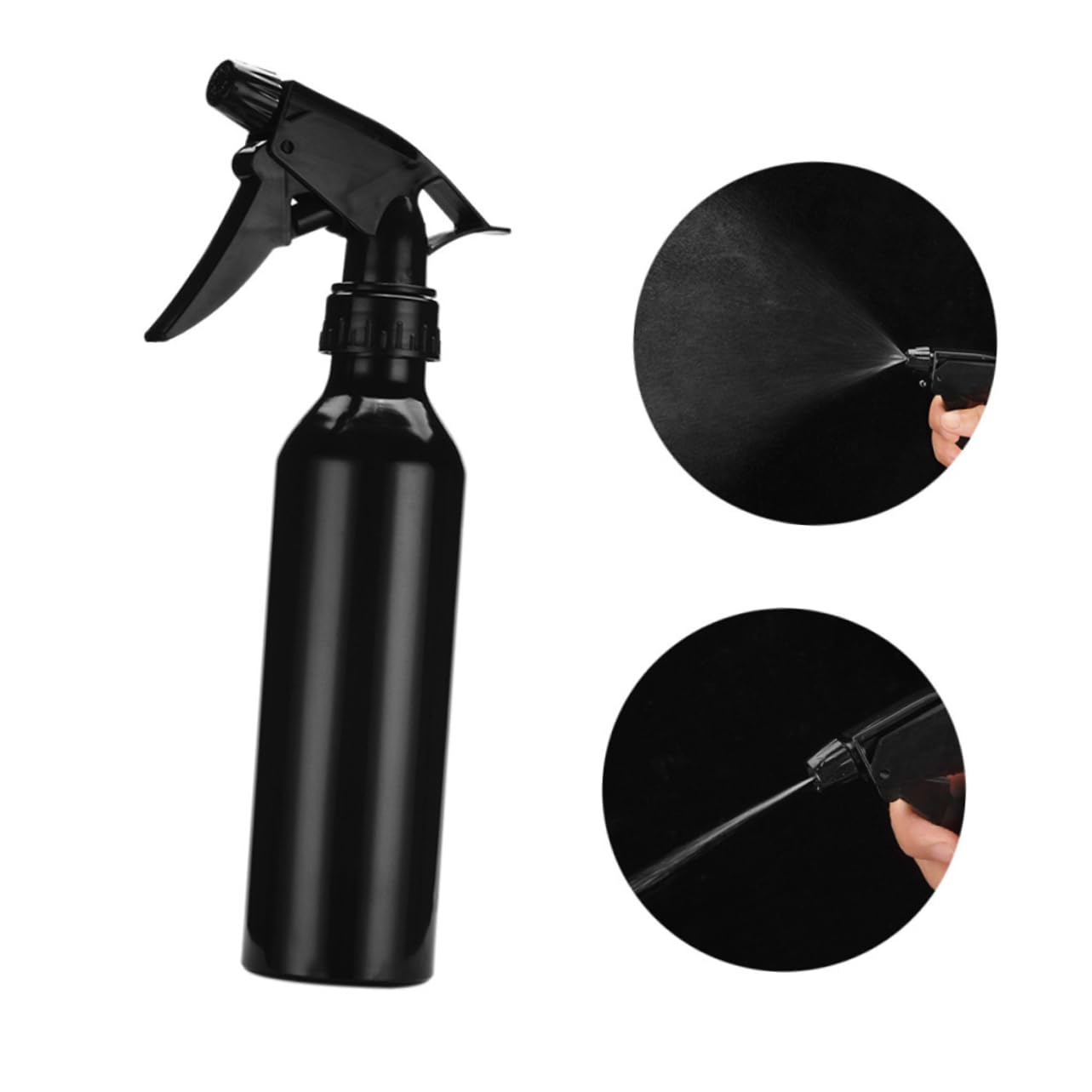 Botellas Pulverizadoras De Spray De Aluminio 5 Unidades 250 Ml Negras Multifuncionales Recargables Para Uso Cosmético y Cuidado Personal Boquilla Giratoria De Niebla