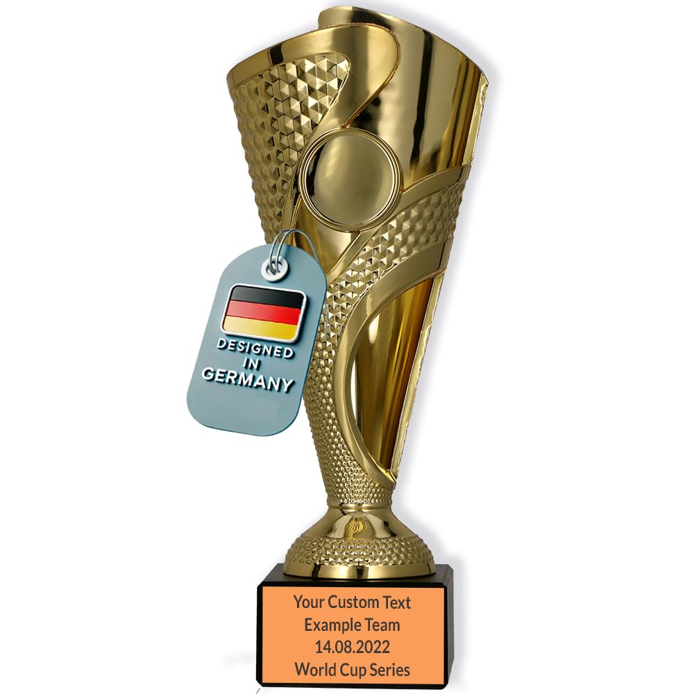 Larius Trofeo de Fútbol 165 mm (265g), Premio Personalizable con Base de Piedra – Ideal para Torneos, Equipos y Todo Tipo de Eventos