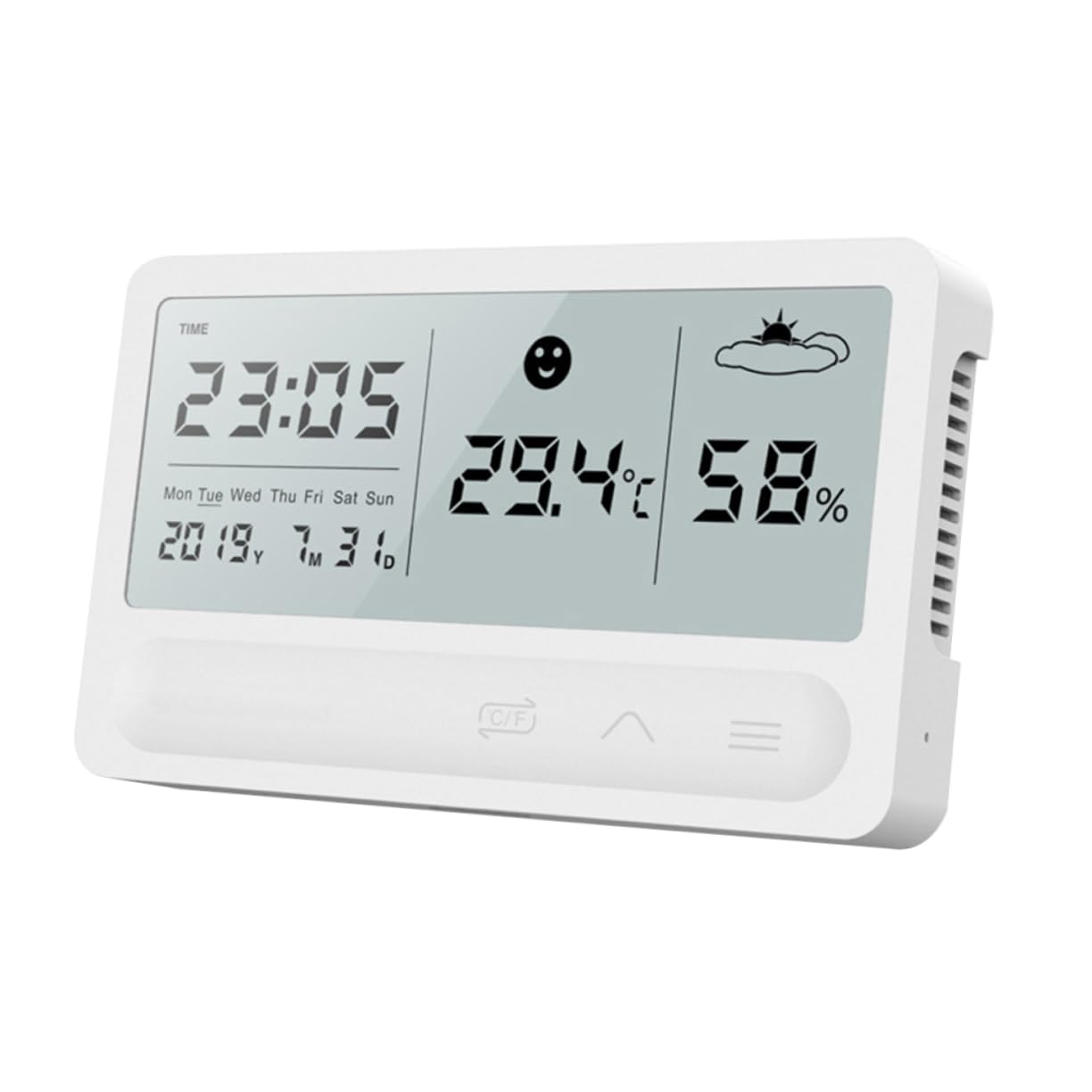 SUPVOX 2 Pièces Mètre De Température Et D'humidité Thermomètre Portatif Thermomètre D'intérieur De Charge Compteur De Température Numérique Rotin Toucher Blanche Surveiller