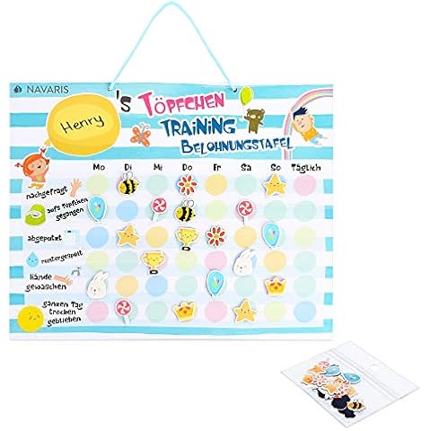 Navaris Töpfchen Training Magnettafel deutsch - Toiletten Training Belohnungstafel Kinder - Tafel Trockenwerden inkl. Magnete - magnetisch Cover