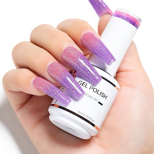 Nicedeco 15ML Smalto Cambia Colore Smalto Termico Semipermanente Unghie in Gel Nail Polish Smalti Soak off Lampada UV LED Unghie, Vegano e Senza Crudeltà 06