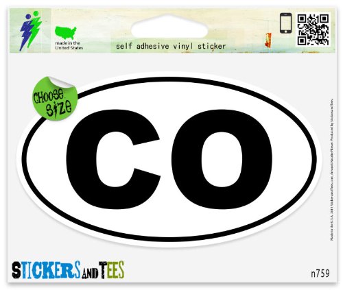 Colorado Co White State Oval Vinyl Car Bumper Window Sticker 3