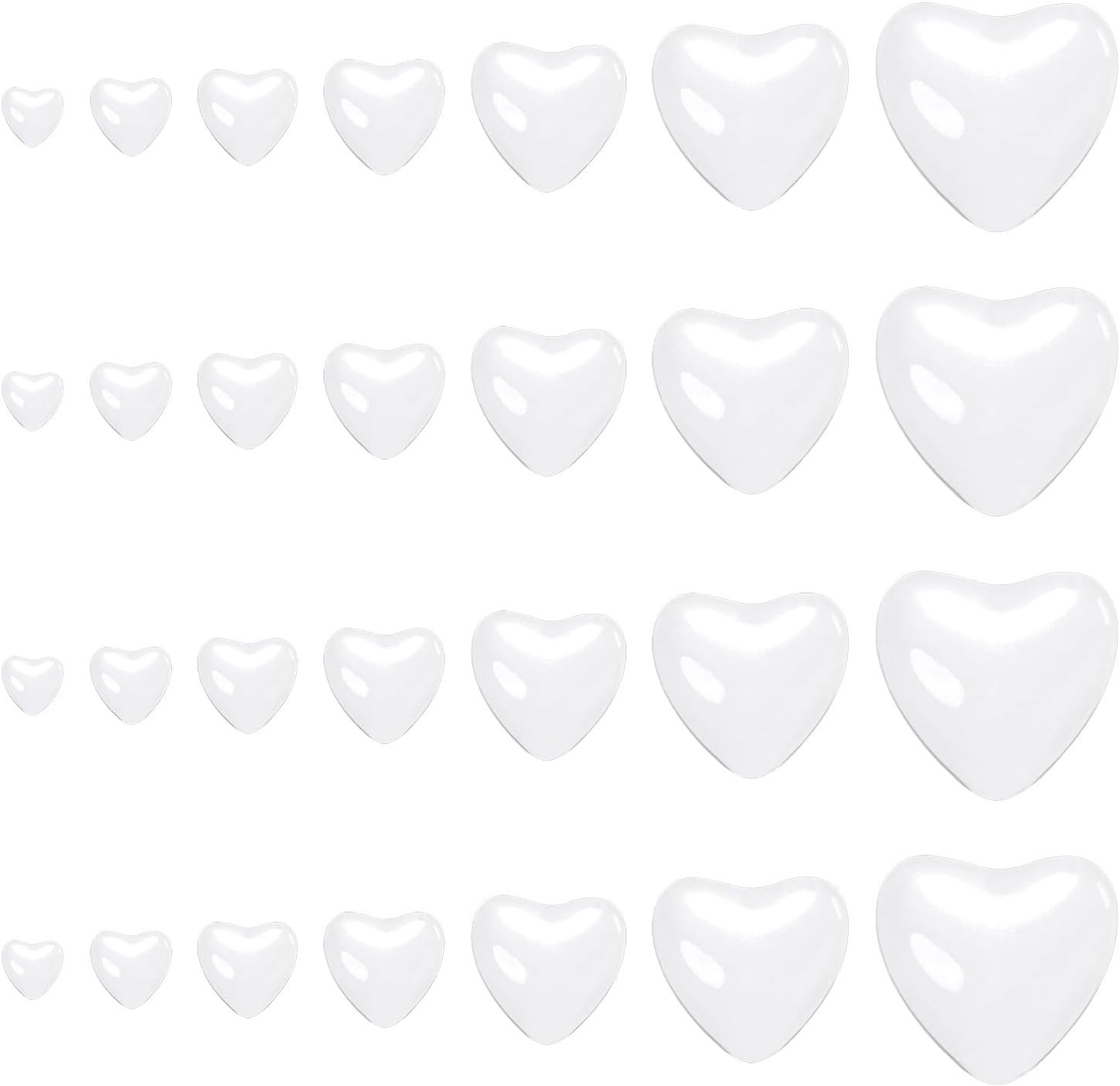 Shapenty 7 Sizes 6mm 8mm 10mm 12mm 16mm 20mm 25mm Clear Heart Glass Cabochons Dome Tiles for Photo Pendant Earring Necklace Bracelet Keychain Rings Jewelry Making Magnets Craft Eyes, 10PCS/Size, 70PCS