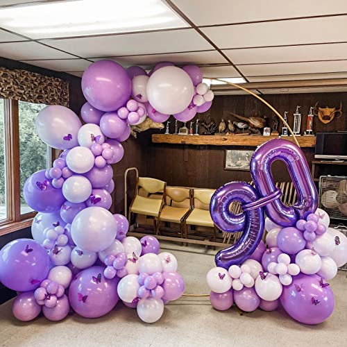 Image of 40 Inch Purple number Helium Foil Birthday Party Digit Balloons (Purple 0)
