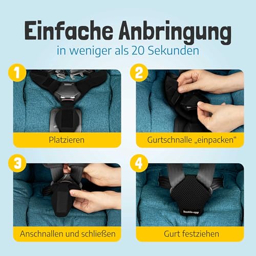 buckle-upp Anti-Escape System für den Kinder-Autositz - Kindersicherheit und Abschnallschutz - Gurtschloss-Sicherung für Kinder - Verhindert das Abschnallen beim Autofahren (schwarz)