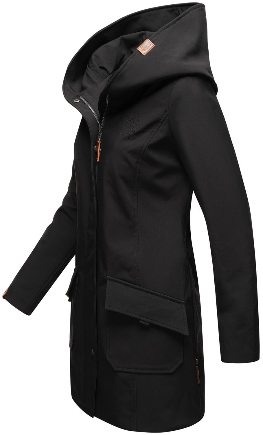MARIKOO B856 Veste softshell pour femme - Imperméable - Longue - Pour l'extérieur