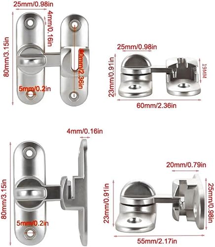 Miniatura 6 de Cerradura de puerta de granero, cerradura de puerta negra de 90180 grados, herrajes para puerta abatible, cierre de cerradura de puerta de ángulo