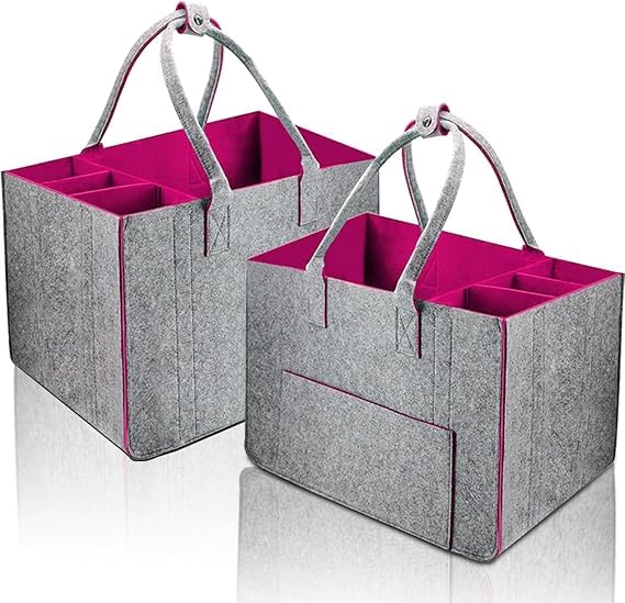 XIANGLONGY 2 sacchetti in feltro da 18 l, grandi 40 x 30 x 15 cm, pieghevoli, in feltro, per viaggi all'aperto, picnic, shopping