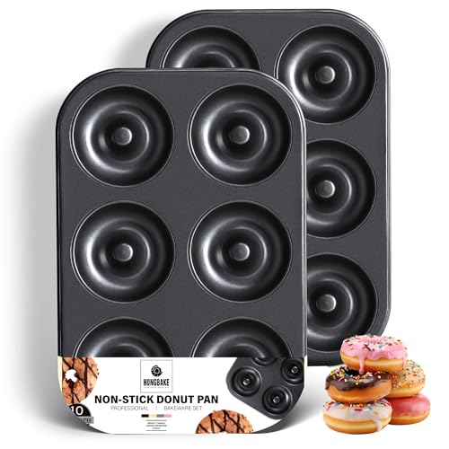 HONGBAKE Nonstick Donut Pans For Baked Doughnuts,...