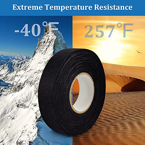 Edsrdrus HAR Ness Cloth Tape 3/4In X 50Ft High Temp Wire Harness Wrapping Tape, For Automobile Electrical Wire Harnessing Noise Dampening Flame Resistant thumb #2