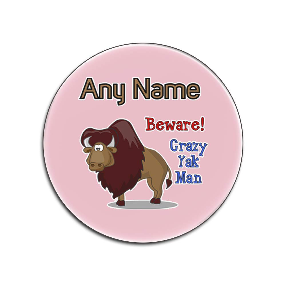 Sous-verres crazy yak man brillants ronds rose personnalisable pour verre