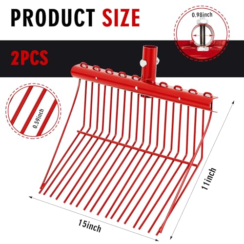 image for Tandefio 2 Pcs Metal Fork Head Manure Fork Pitch Fork Replacement Head