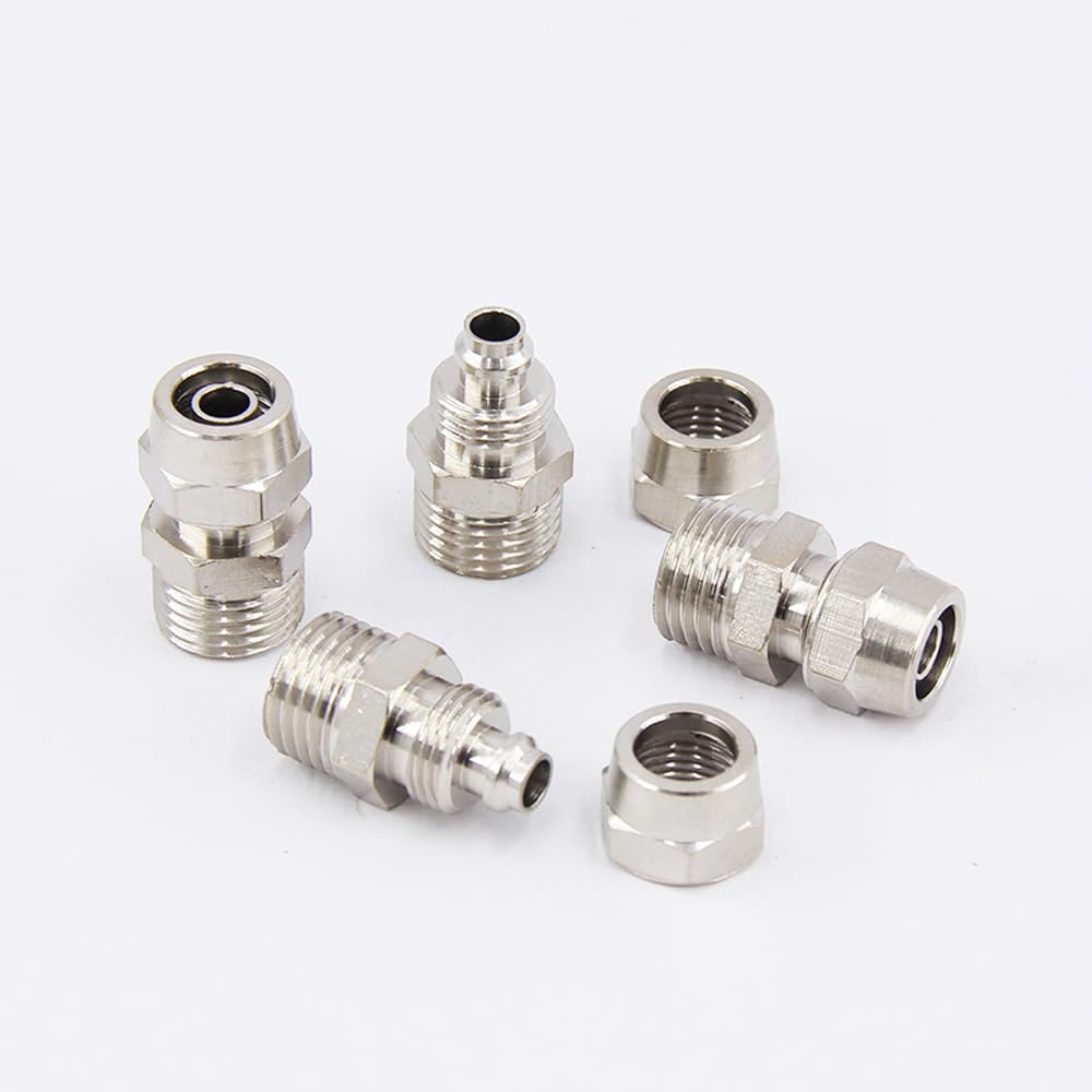 Tool Part For Quick Twisting Joint PC Pneumatic Fitting 4-16mm Straight Type Male Nickel Plated Brass Fit Hose Contor Pneumatic Fitting - (Color: 8mm / Specification: 3/8