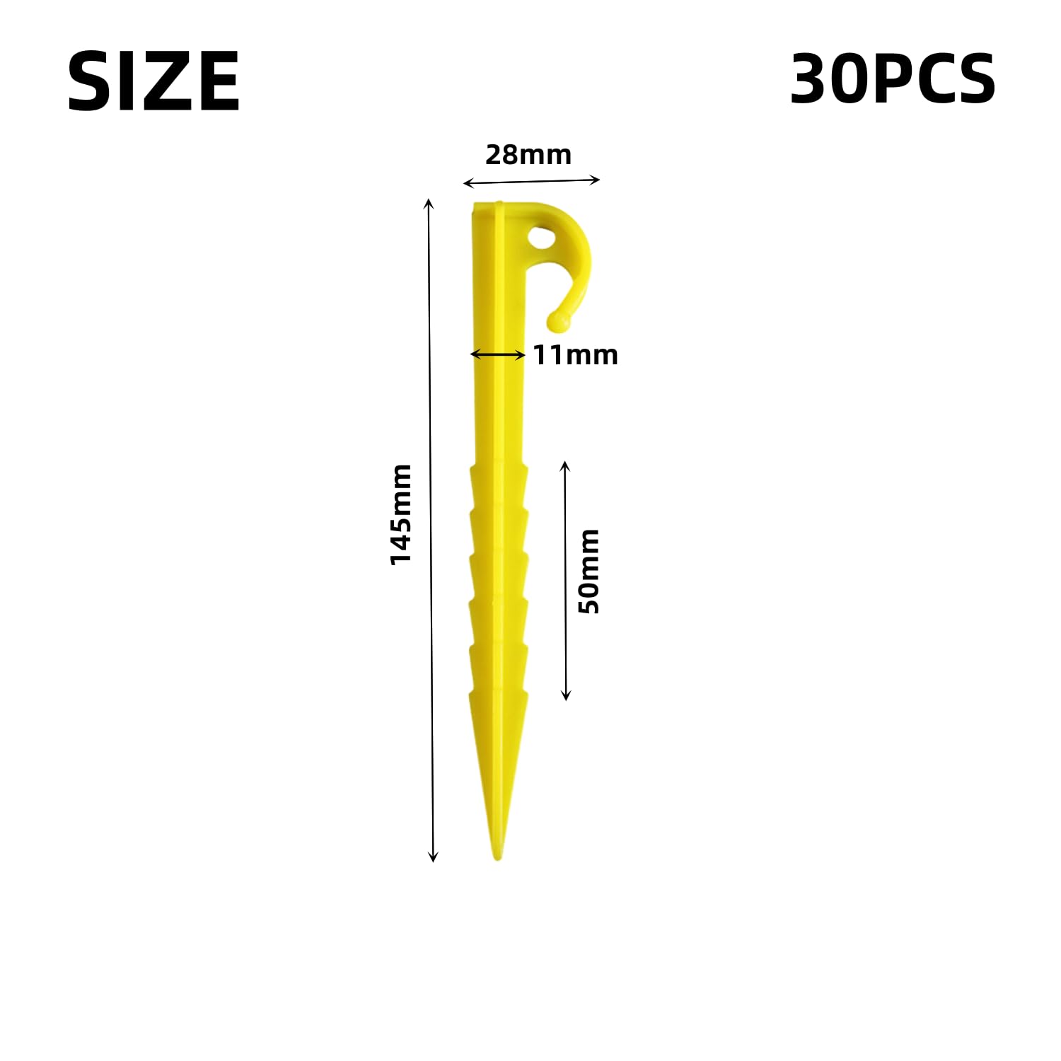 Lot De 24 Piquets De Tente En Plastique De 14 Cm Très Résistants Pour Auvent, Sable, Plage, Camping, Jardinage, Aménagement Paysager, Randonnée (orange