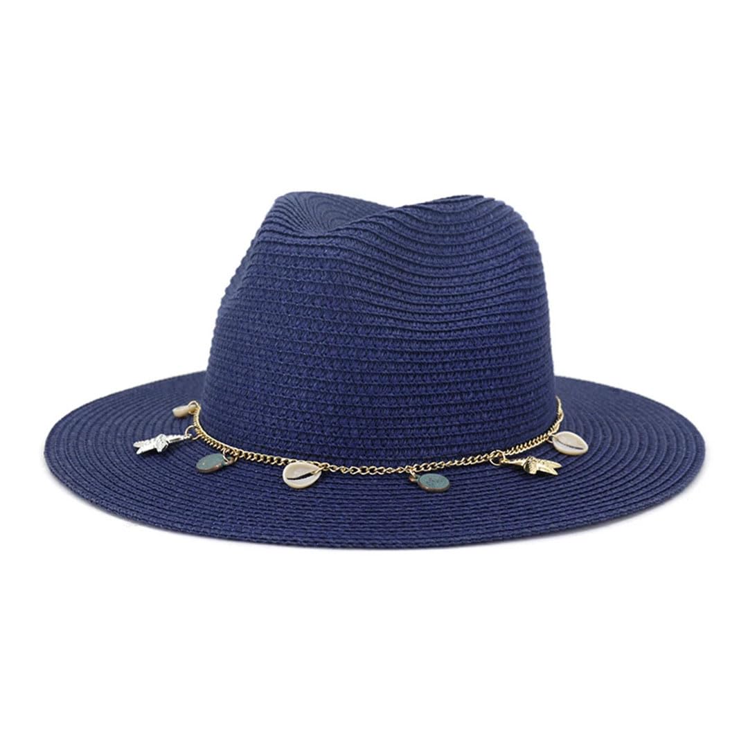 Sombrero de Paja de ala Ancha para Mujer, de Verano, para Playa, Viajes (Pnnrk 7 1/8)