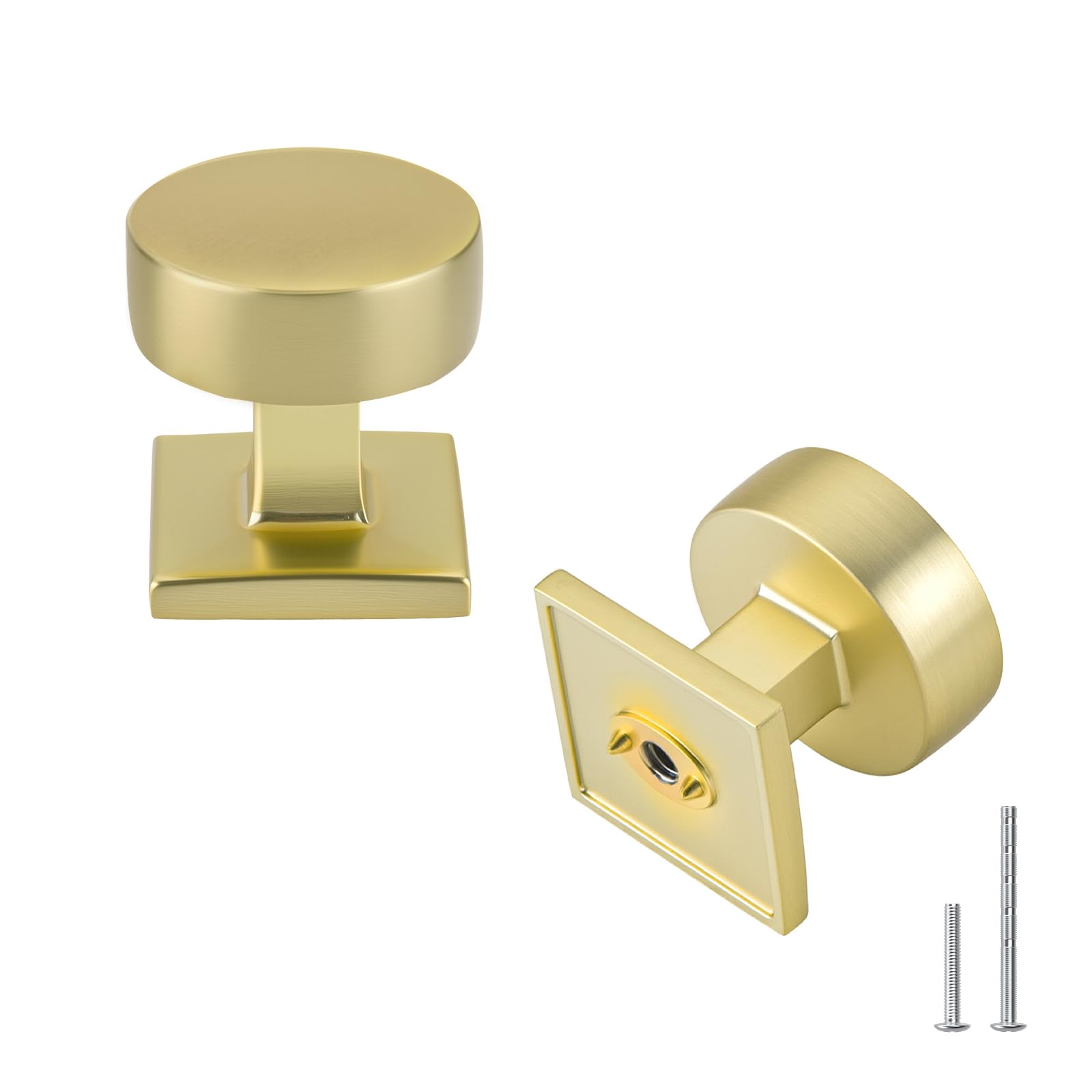 Boutons d'armoire dorés pour tiroirs d'armoire en laiton brossé de cuisine