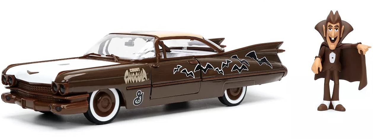 Jada Toys Count Chocula 1:24 1959 Cadillac Coupe DeVille Die-Cast Vehicle with Count Chocula Figure,
