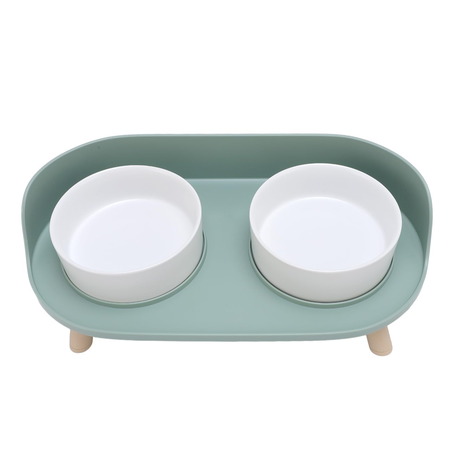 Gamelles Surélevées pour Chat, Protection de la Colonne Cervicale de 12 Cm de Hauteur, Gamelles Surélevées en Céramique pour Chat, Anti-éclaboussures, Double Bol avec Support pour Chats,