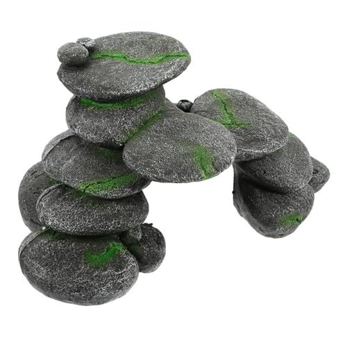 GALPADA Turtle Hiding Cave with Cobblestone Design Reptile Climbing Platform for Turtle Habitat Terrarium Accessory Shelter for Tortoises and Pets Enhances Aquarium Landscape