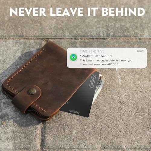 Wallet Tracker Card, iOS Only Bluetooth Tracker Card with Find My app, Rechargeable Smart Wallet Finder GPS Tracker, Keys Finder and Item Locator for Keys, Bags, Passports
