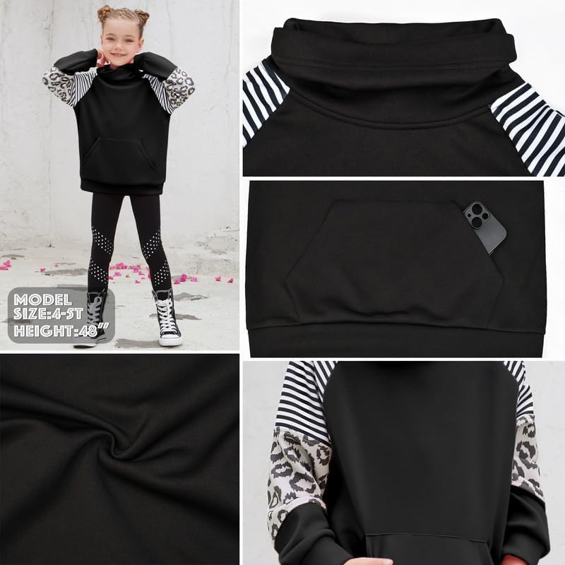 Mirawise Girls Sweatshirt Long Sleeve Hoodie Shirts Pullover Sweater Oversized Cute Clothes Kids Outfits Tops with Pocket - Image 6