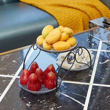 3-Tier-Obstkorbhalter aus Metall mit Abnehmbarer Acrylplatte, dekorativer Schalenständer für Obst, Gemüse, Snacks, Schwarz