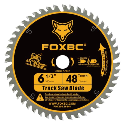 FOXBC 6-1/2 Inch Track Saw Blades 48 Tooth, 20mm Arbor, kerf...