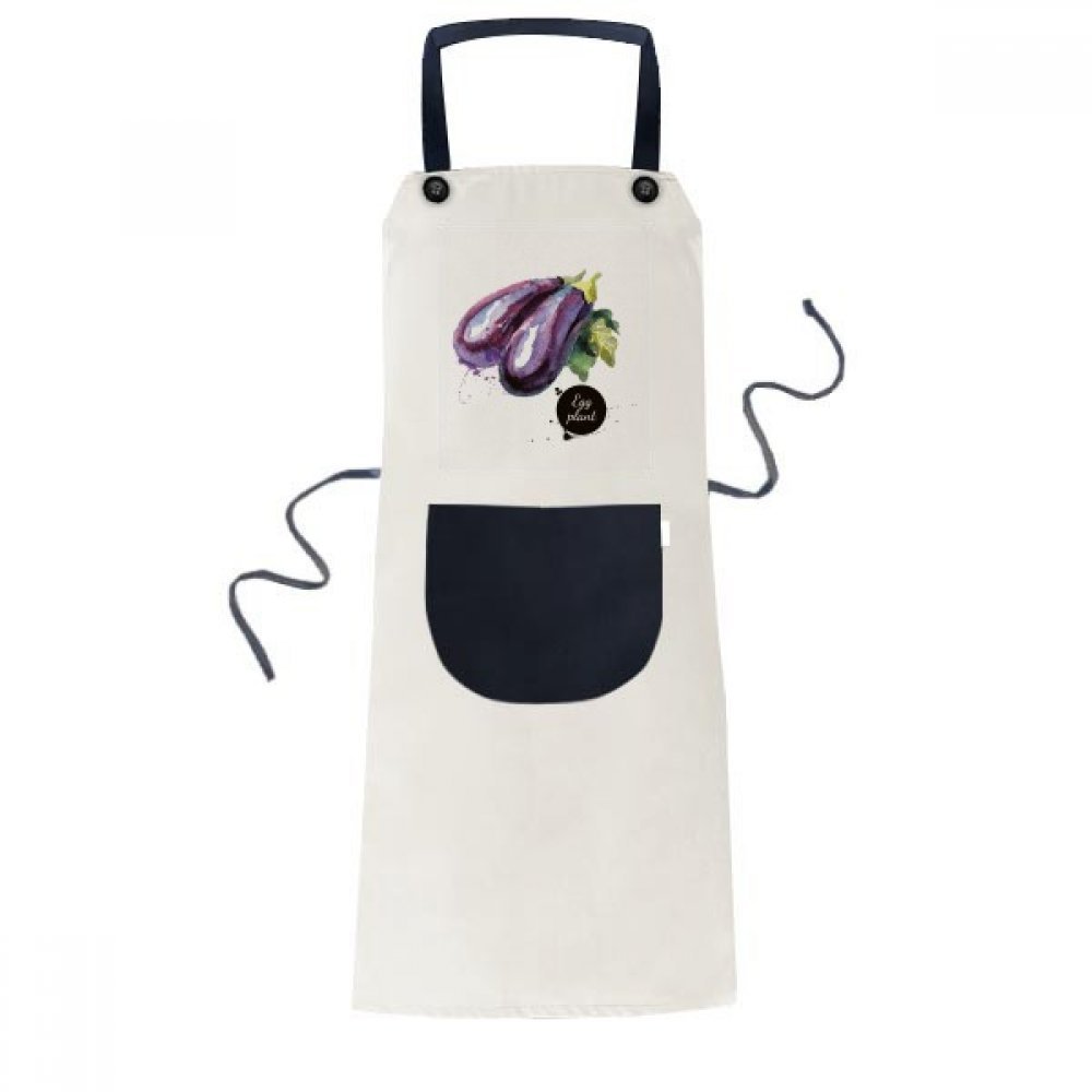 Tablier aubergine légume aquarelle cadeau chef original pour homme et femme