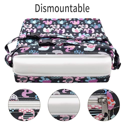 Image of Booster Seat for Kitchen Chair - Washable Toddler Booster for Dining Table, Portable Travel Increasing Cushion for Kid (Elephant)