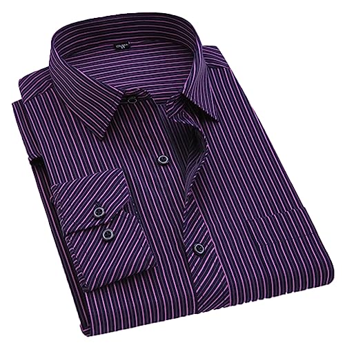 Chemise rayée homme coupe slim en taille 4XL pour un look chic au quotidien