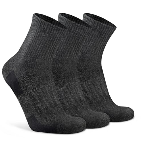 Image of Busy Socks 3 Pack Quarter Thin Merino Wool Blend Running Socks Men's Women's lightweight Low Cut Ankle Walking Wool Sock