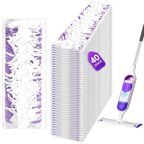 (40 Count) Disposable Mopping Pad Refills Compatible with Swiffer PowerMop, Spray Cleaning Replacement Pads, Multi-Surface Mop Refills for Floor Cleaning, 40 Pieces Spare Pack