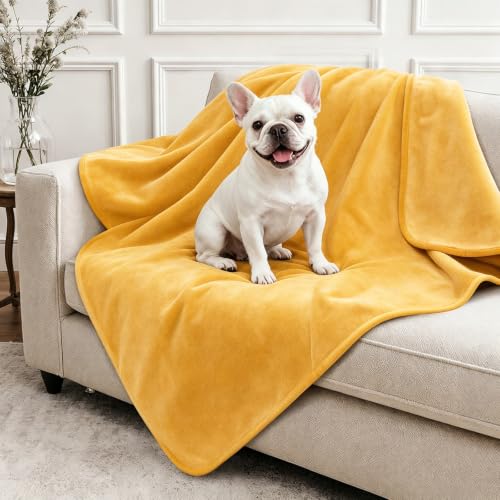 Image of LOOBANI Waterproof Puppy Blanket for Dog Crate, 30 inchx40 inch, Yellow