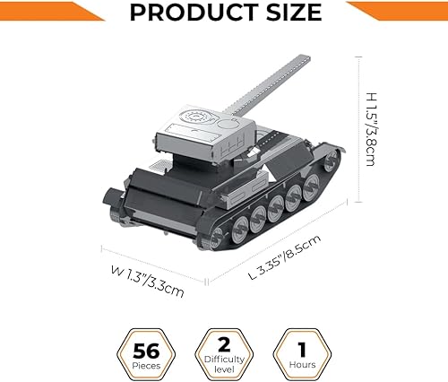 Miniatura 9 de METAL TIME Modelo AMX-1375, rompecabezas 3D para adultos o adolescentes, kit de modelo de rompecabezas de metal para bricolaje, rompecabezas de