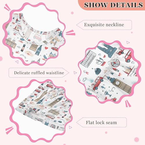 ALAZA Cartoon Big Ben London Cityscape Girls Toddler Casual Dress for Summer Sleeveless Dresses Sundress 2-8 Years3