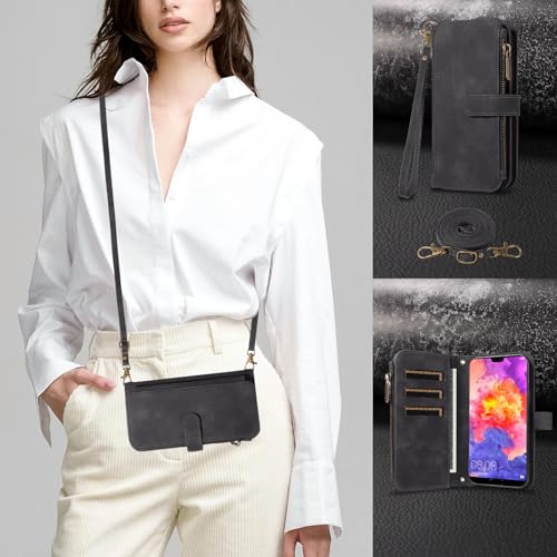 Coque Huawei P20 Pro Asuwish avec fermeture éclair et protège-écran