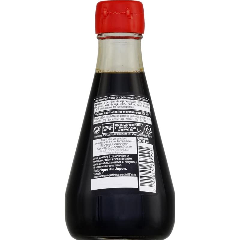 TANOSHI - Sauce Soja Épicée - Saveurs d'Asie en bouteille de 200 ml - Parfait pour vos plats préférés de viande, poisson et légumes. - Lot De 4 - Vendu Par Lot