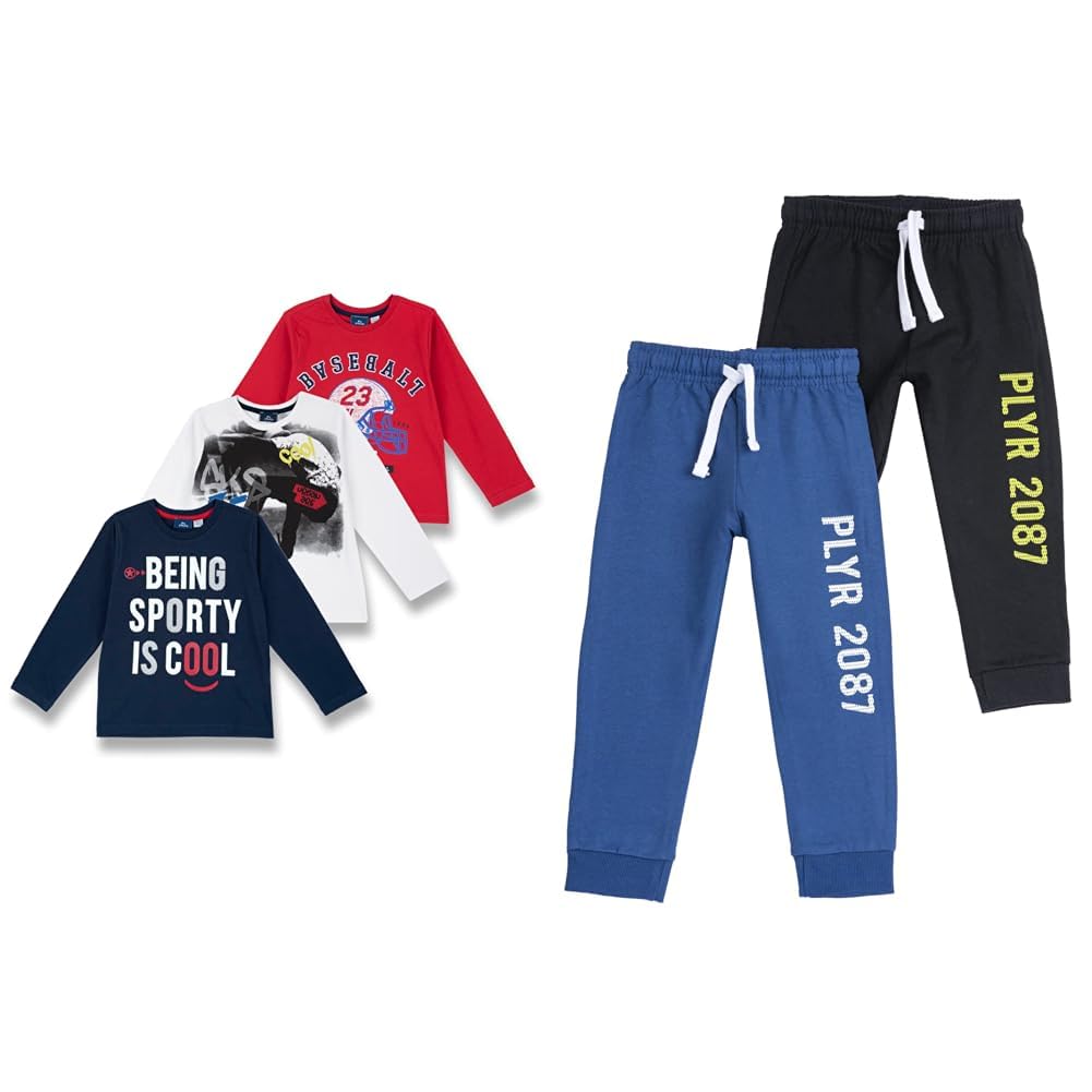Chicco T-Shirt und langes Hosen Set FÜR JUNGEN - blau
