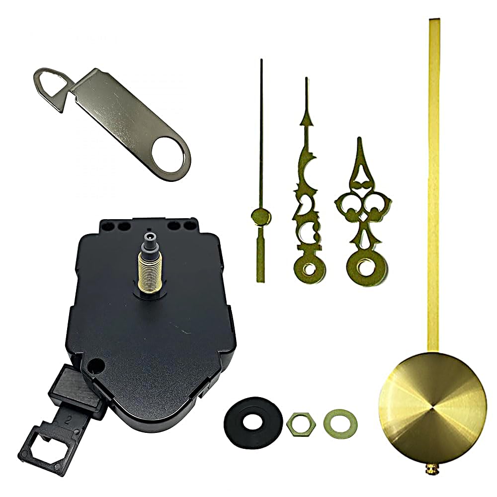 Dans Clock Shop Gold Complete Quartz Ticking Replacement Pendulum Clock Movement Mechanism Motor Parts Diy Repair (76Mm Hands)